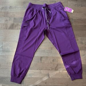 Healing Hands Women’s Scrub Joggers in Rich Purple